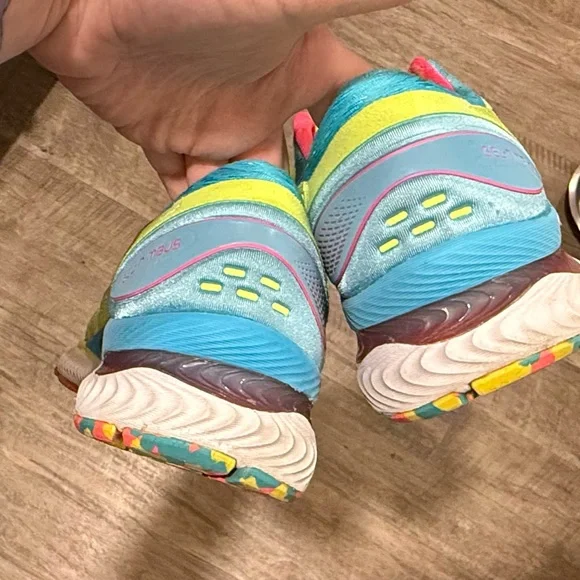 Asics Bright Yellow Sneakers with Pink and Blue Accents - Picture 5 of 10